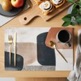 thumbnail image 2 of Boho Middle Century Placemats Set of 6, Abstract Modern Color Block Geometric Washable Wipeable Table Mats for Dining Tables, Indoor Outdoor Kitchen Place Mats for Holiday Party Table Decor, 2 of 9
