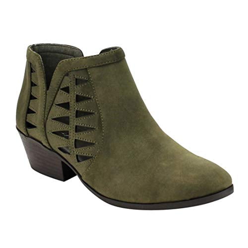 khaki green ankle boots