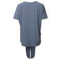 thumbnail image 4 of A2Y Women's Loose Fit Short Sleeve Button Down Front Tie Top Cement 1XL, 4 of 7