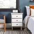 thumbnail image 3 of Walker Edison Modern 3 Drawer Nightstand - White, 3 of 13