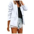 thumbnail image 1 of Women Workoffice Suit V Neck Cardigan Single Breasted Fashion Jacket Solid Color Blazer Pockets Professional Overcoat Button Down Fitted Outwear, 1 of 6