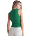 thumbnail image 3 of Women’s Always Classy Ribbed Mock Neck Tank, Kelly Green, ML, 3 of 5