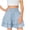 Blue, variant on Solid Pleated High Waist Skort For Girls 3-13 Years Old, Breathable Faux Linen Blend Casual Sports Skirt Pants With Floral Hem For Summer Outdoor Daily Activities Khaki 12-13Years