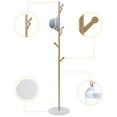 thumbnail image 3 of Modern Coat Rack 67-inch Hall Marble Round Base Shelf Stable+8 Hooks Gold, 3 of 9