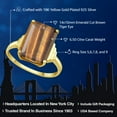 thumbnail image 2 of Gem Stone King 18K Yellow Gold Plated Silver Brown Tiger Eye Ring for Women (6.50 Cttw, Emerald Cut 14X10MM, Gemstone Birthstone, Available in Size 5, 6, 7, 8, 9), 2 of 5