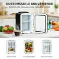 thumbnail image 3 of 1.06gal/6 Can Portable Cooler & Warmer Mini Refrigerator, Provide Compact Storage Light Beigecare Fridge, Food, Cosmetics, Mini Fridge for Bedroom, Mini Travel Essential Items, Mini Fridge, Black/Pink, 3 of 10