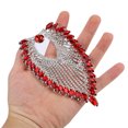 thumbnail image 3 of Cadena de garra de diamantes de imitación de 8,5 x 13 cm Cadena decorativa con apliques de ojo de caballo con corteza de strass (rojo), 3 of 8