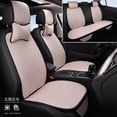 thumbnail image 4 of Fundas de asiento de cojín de asiento de coche de tela de lino de uso general para las cuatro estaciones, conjunto completo de accesorios para coche, cojín de asiento, 4 of 5