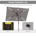 thumbnail image 4 of Outsunny 6.5' x 10' Patio Umbrella Market Umbrella, LED Lights, Light Grey, 4 of 10