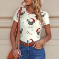 thumbnail image 6 of Pofeuu Christmas Pug Dog Print Short Sleeve Body Suits Women Round Neck Bodysuits for Women Onesie Adult Set Body Suit-X-Large, 6 of 7