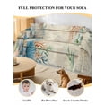 thumbnail image 4 of Beige Beach Coastal Couch Cover, Summer Nautical Coral Shell Botanical Vintage Sofa Cover Blanket for 1 Seat Cushion, Sectional Sofa Slipcover Furniture Protector for Living Room Bedroom 71''x91'', 4 of 9