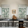 thumbnail image 4 of Green Cactus Themed Kitchen Curtains, 3PCS Set Polyester Valance and Tiers 27.5x36in, Botanical Succulent Window Treatment for Spring, Summer, or Mexican Decor, 4 of 6