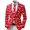 Red, variant on Toddler Suit Jackets For Kids Boys Button Down Letter Snowflake Print Party Outfit Formal Wear Fall Outdoor Casual Outerwear Size 3-4T