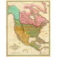 thumbnail image 2 of Finley, Anthony 20x24 White Modern Wood Framed Museum Art Print Titled - Map of North America Including All The Recent Geographical Discoveries, 1826, 2 of 4