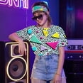 thumbnail image 3 of Alaiyaky 6 Pcs Mens 80s 90s Outfits Hip Hop Costumes Accessories Colorful T Shirt Set for Rock Disco Party, 3 of 7