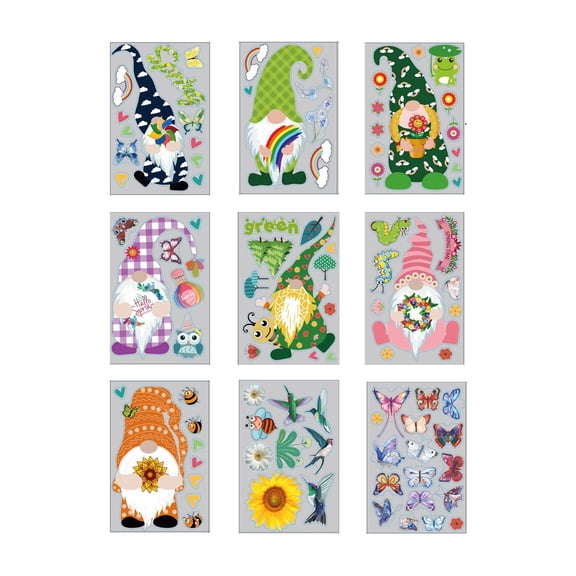 Kids Stickers,Spring Electrostatic Window Sticker Window Glass Door Dwarf Flower Butterfly Decorative Sticker