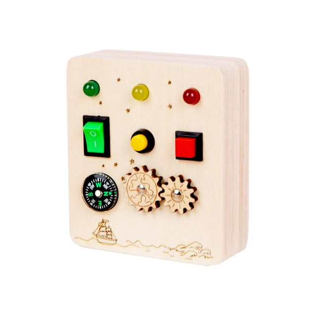 Juguetes Montessori con interruptor, tablero ocupado para pequeños, juguetes sensoriales de madera, ayudas para el desarrollo, interruptor led, estilo A Sunnimix tablero ocupado