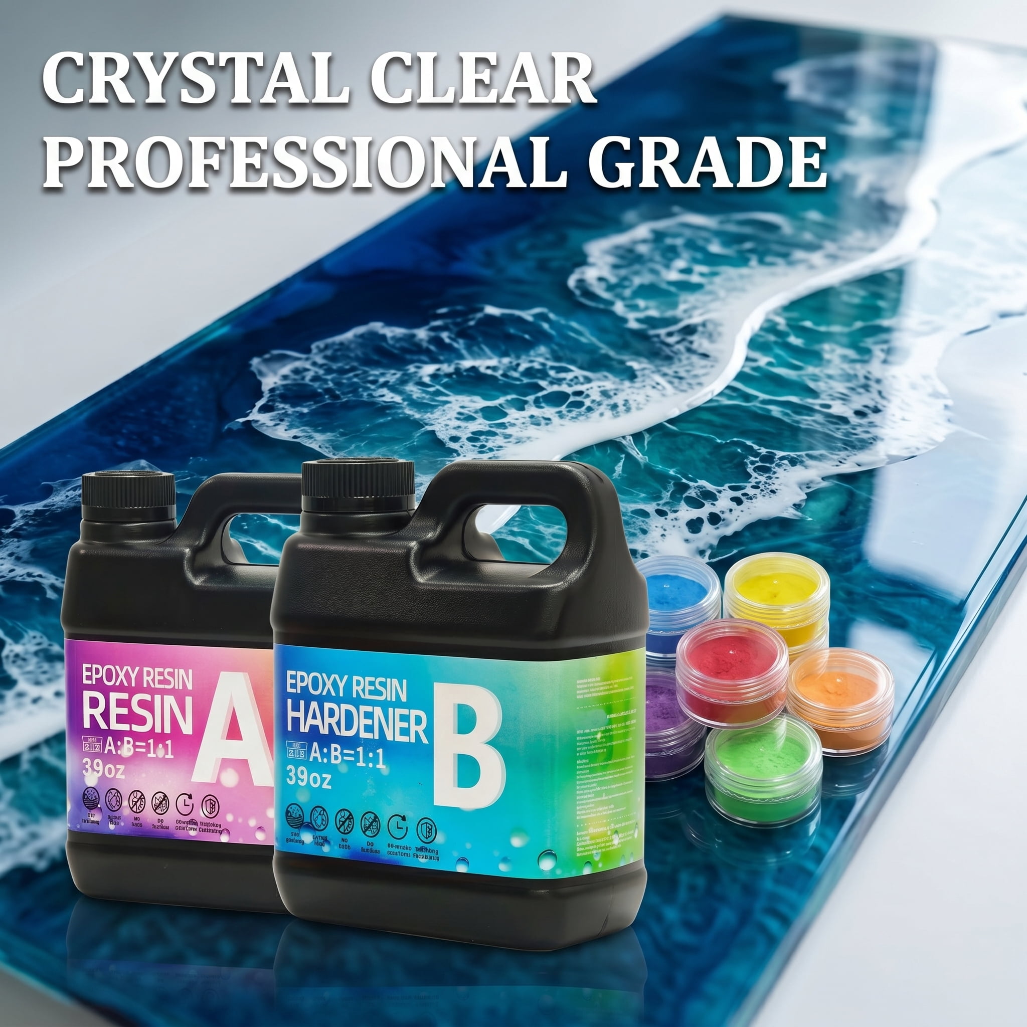 156Oz Super Clear Epoxy Resin Kit - Bubble Free, Anti-Yellowing, Self-Leveling, Fast Curing 2-Part Epoxy Glue. Ideal For Coating, Casting, Countertops, River Tables, Resin Molds & DIY Crafts. Perfect
