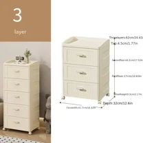 Oumilen 16.42" Nightstand with 3 Drawers, White