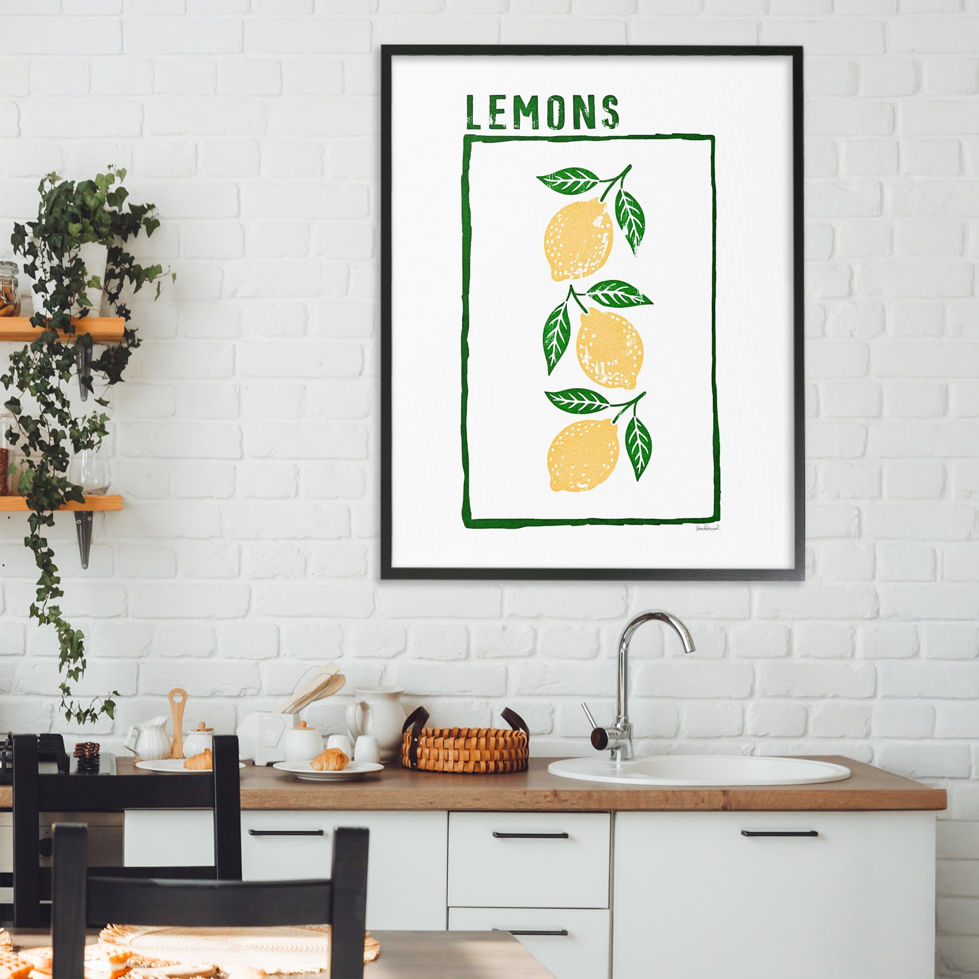 Stupell Industries Tasty Summer Lemons Black Framed Giclee Art, design by Amanda Greenwood