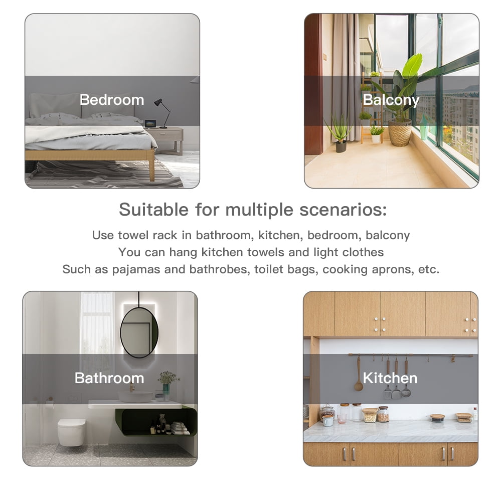 Kepooman Adhesive Hooks Heavy Duty Stick on Wall Mounted 5 Hooks Towel Hooks Door Hooks Waterproof Stainless Steel Adhesive Towel Hooks, Silver Kepooman Adhesive Hooks Heavy Duty Stick on Wall Mounted 5 Hooks Towel Hooks Door Hooks Waterproof Stainless Steel Adhesive Towel Hooks, Silver