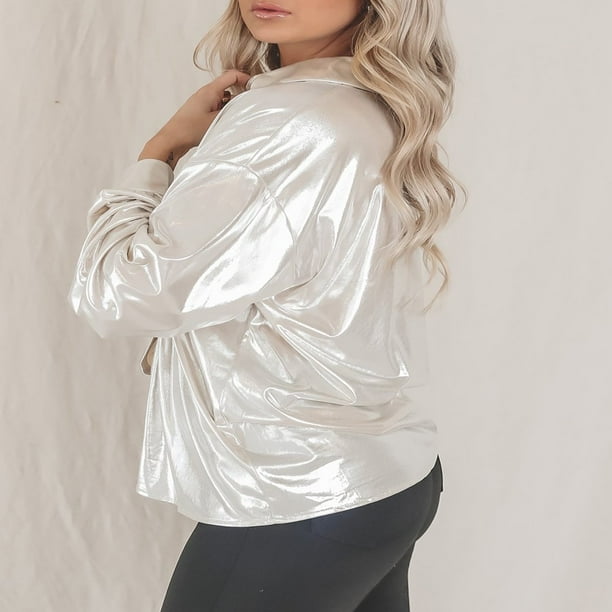 Chemise métallisée femme sale