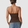 thumbnail image 4 of Tank Tops for Women,Elastic Fitted Solid Tube Top Off Shoulder Backless Casual Going Out Bandeau,Camisole Tops for Women,Khaki,L, 4 of 9