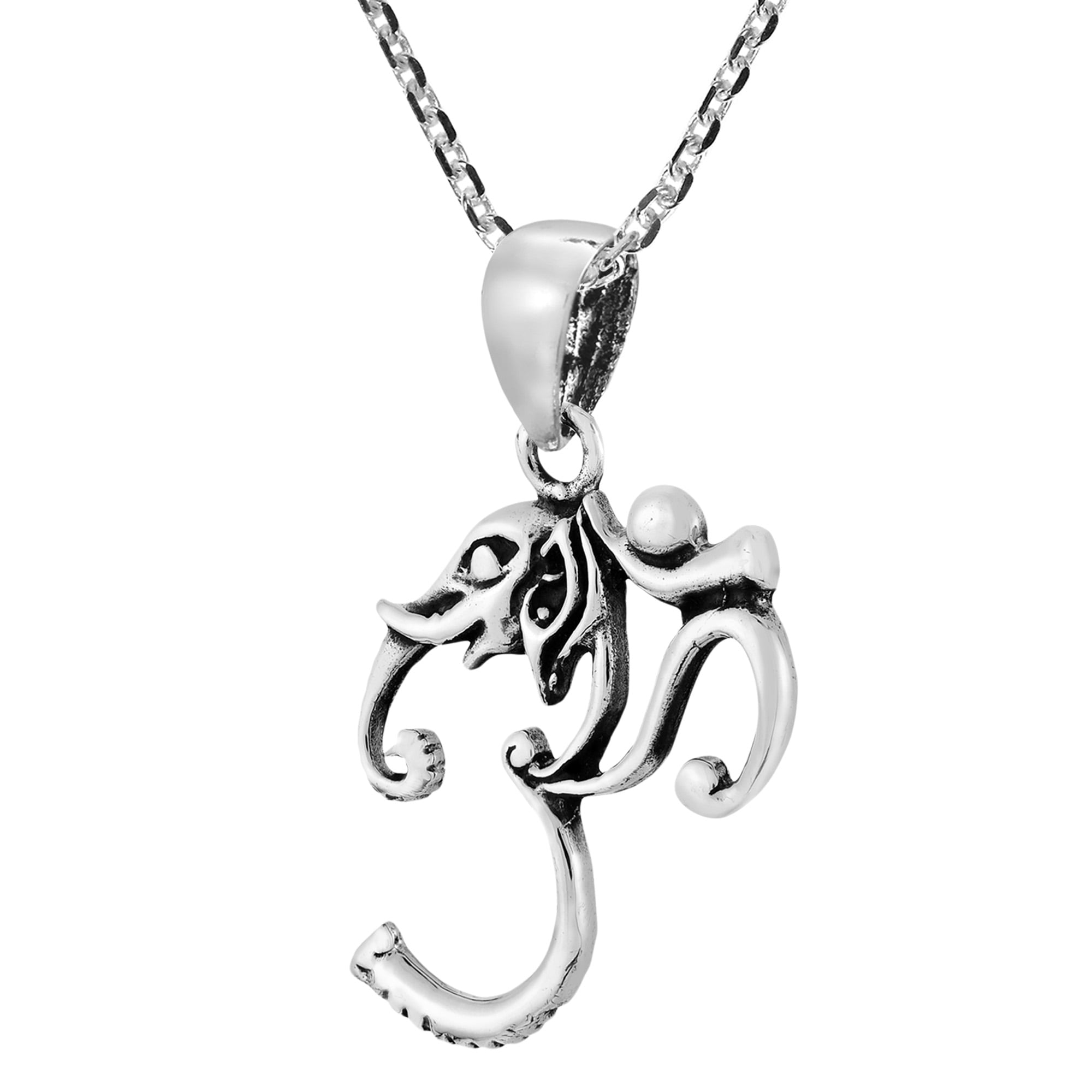 Handcrafted Solid 925 Sterling Silver ELEPHANT OHM/OM/AUM Lord Ganesha Pendant
