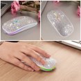 thumbnail image 3 of WQJNWEQ Dazzling Rechargeable 2.4GHz Ultra Thin Wireless Mouse Covered Wwith Crystal, 3 of 5