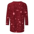 thumbnail image 5 of Fmbrln Womens Sequin Print Tops 3/4 Sleeve Crew Neck T-Shirts Casual Dressy Shiny Glitter Party Blouse, 5 of 6