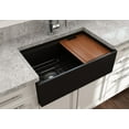 thumbnail image 4 of BOCCHI Contempo Apron Front Step Rim Fireclay 30 in. Single Bowl Kitchen Sink with Protective Bottom Grid and Strainer in Matte Black, 4 of 6