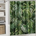 thumbnail image 6 of Orinice Tropical Plants Shower Curtain Watercolor Greens Monstera Bamboo Leaves Banana Leaves Natural Cool Jungle Rainforest Hawaiian Nature View Bathroom Curtain with hook, 6 of 7