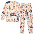 thumbnail image 2 of FORMRS Long Sleeve Top and Pants Pajama Set for Niños 2-Piece Sleepwear, Sizes 18M-8Y, Beige Christmas Santa, 2 of 6