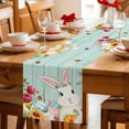 thumbnail image 5 of Easter Bunny Table Runner 120 Inches Long Farmhouse Dress Scarves, Farmhouse Watercolor Eggs Tulip Wooden Grain Dining Tablerunner for Coffee Table/Kitchen Island/Party Décor, 13" x 120", 5 of 8