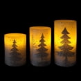 thumbnail image 3 of Hometrends Silver Winter Scene LED Pillar Candle Set with Remote Control, 3 of 5