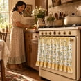thumbnail image 1 of Farmhouse Stove Skirt Oven Curtain for Kitchen Decor, Cotton Blend Oven Skirt with Lace Ruffles and 9 Ribbon Ties, Rustic Country Stove Cover Skirts for Stoves Farmhouse Kitchen Decor, 1 of 4