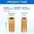 thumbnail image 2 of 18Pcs Threaded Inserts Nuts, M8x30mm Hex Socket Drive Nut Inserts for Wood, 2 of 6