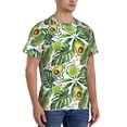 thumbnail image 2 of Bixox Men's Green Tropical Printed Short Sleeve Skinny Athletic T-Shirt, 2 of 6