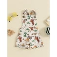thumbnail image 4 of Caoirhny Baby Girl Summer Overalls Romper Casual Cowboy Print Corduroy Shorts Jumpsuit for Newborn Toddler Cute Clothes, 4 of 9