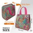 thumbnail image 3 of Pioneer Flower Floral Print Pattern Insulated Lunch Bag for Women & Adults,Large Portable Soft Cooler Lunch Bag,Thermal Food Storage Tote with Pearl Cotton,8.66L,8.75x5.75x9.5 Inch, 3 of 6