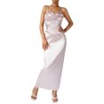 thumbnail image 3 of Qiylii Women's Bodycon Midi Corset Dresses Spaghetti Strap Satin Sleeveless V-Neck Formal Maxi Long Evening Party Dress, 3 of 9
