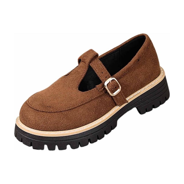 Zapatos de Tacón Bajo de Moda Casual Versátil Más Tamaño de Color Sólido Dedo Redondo de un Pie Mochilas con Correas de Zapato Ajustables para Tacones