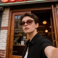 thumbnail image 7 of sususu Retro Oval Sunglasses for Women Vintage 90s Y2K Trendy Designer Sun Glasses Brown1, 7 of 7