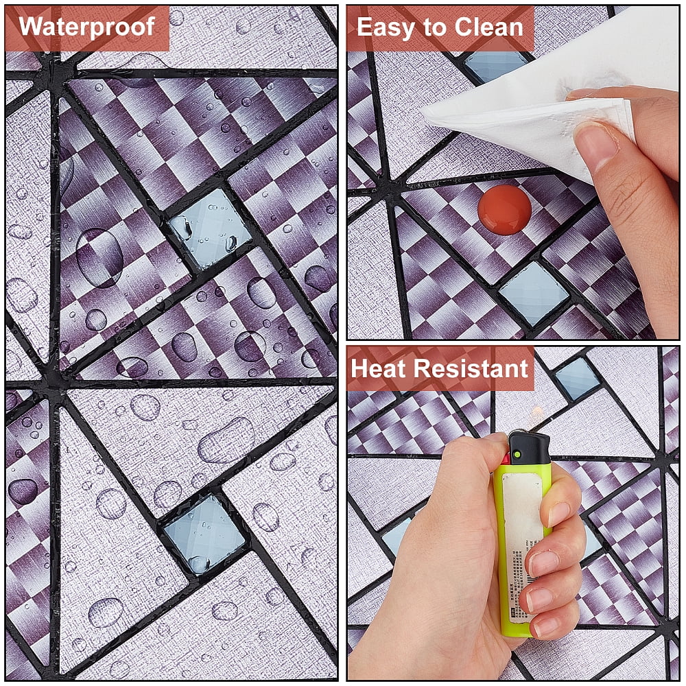 5 Pcs Glass Mirrors Mosaic Tiles Self-Adhesive Mosaic Peel Geometric Patterns Backsplash Tile for Home Decoration or DIY Crafts