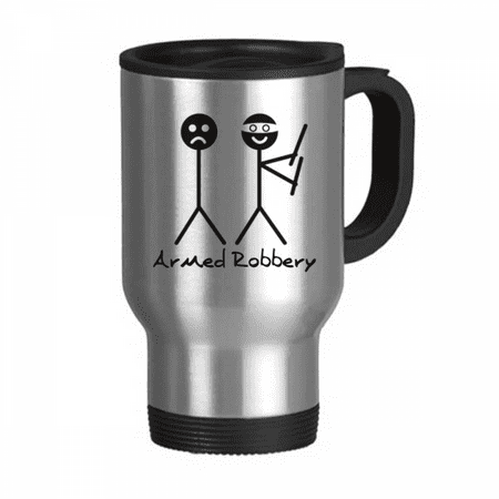 

Robbing Arm Robbing Head Art Deco Fashion Travel Mug Flip Lid Stainless Steel Cup Car Tumbler Thermos