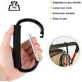 thumbnail image 5 of 2 Pack Buggy Clips Pram Hooks Stroller Carabiner,6.3” Black Pushchair Hook Clip,Universal Large Baby Carriage Hook Buggy Hook Stroller Accessories for Hanging Diaper and Shopping Bags, 5 of 6