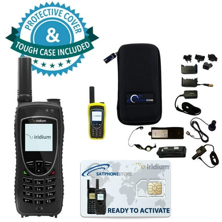 SatPhoneStore Iridium 9575 Extreme Satellite Phone Standard Package with Tough Case, Protective Case and Blank Prepaid SIM Card Ready for Easy Online