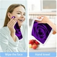thumbnail image 5 of GZHJMY 2 Pack Purple Rose Washcloths – Soft Face Towels, Gym Towels, Hotel and Spa Quality, Reusable Pure Cotton Fingertip Towels, 5 of 6