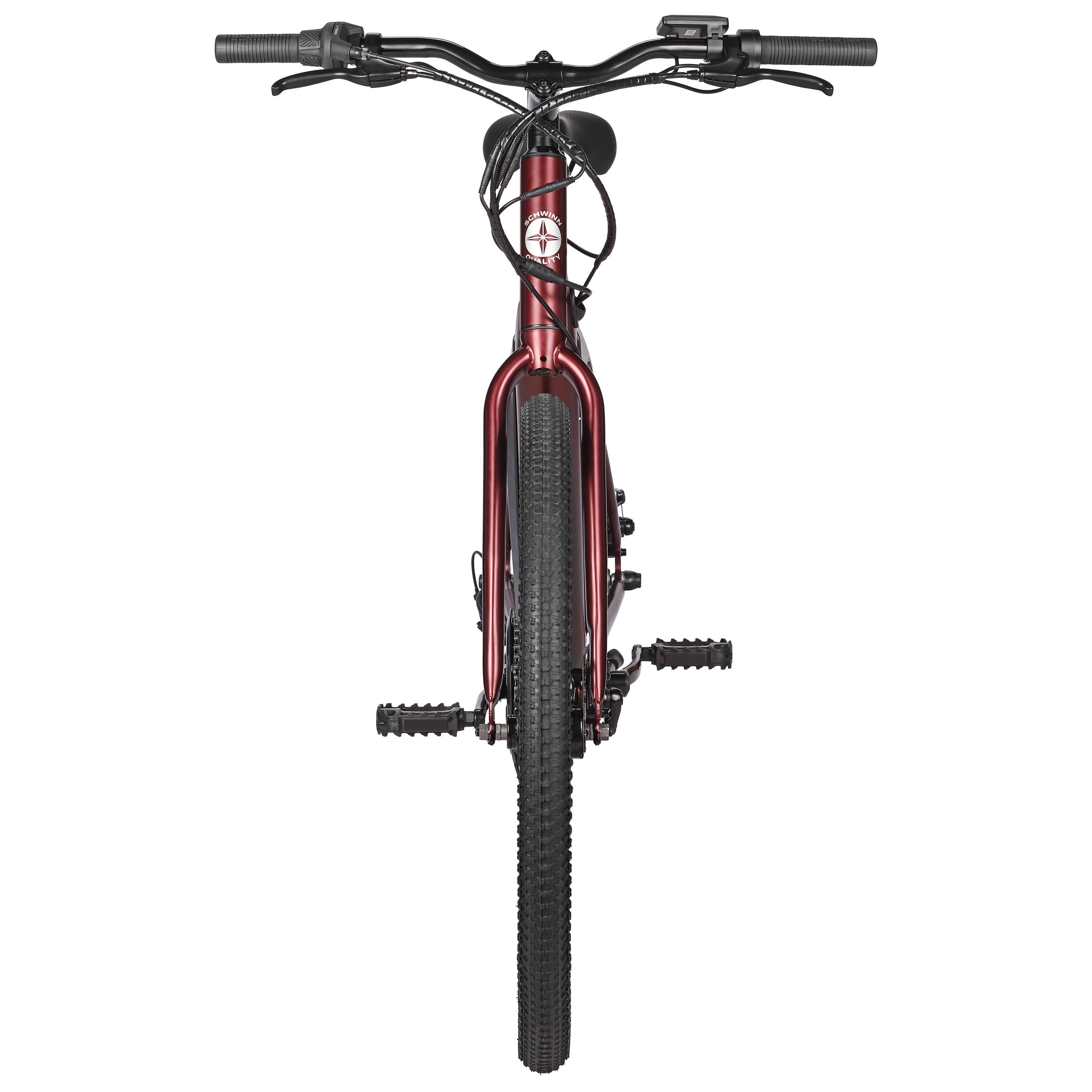 Schwinn Regent Electric Hybrid Bike, 27.5 Inch Wheel, Adult, Unisex, Red