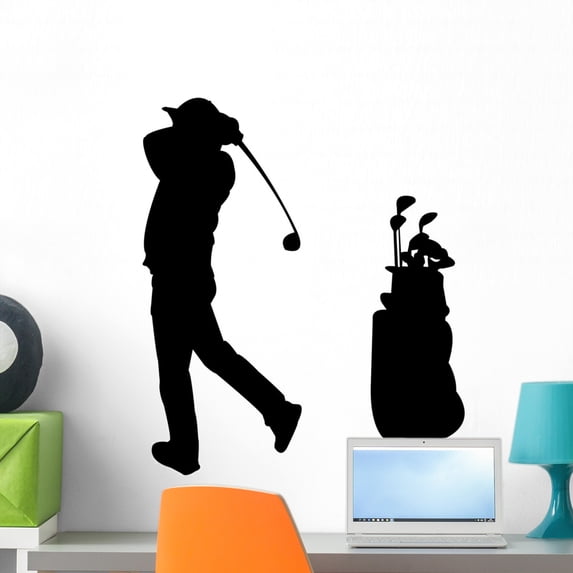 Golfer Wall Decal by Wallmonkeys Peel and Stick Graphic (24 in H x 20 in W) WM316163